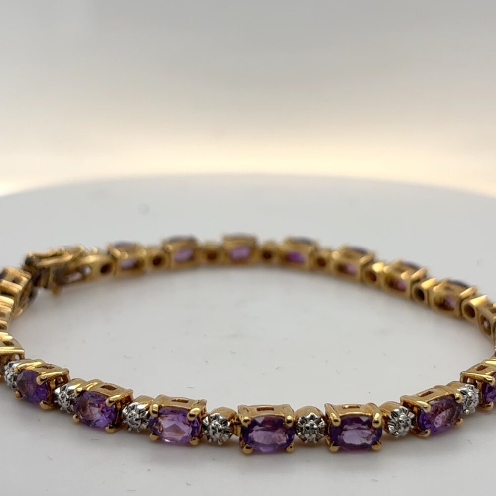 14kt over sterling silver amythest bracelet